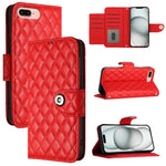 Custodia per cellulare in pelle con texture rombica con cordino, For iPhone XS Max, For iPhone 8 Plus / 7 Plus / 6s Plus