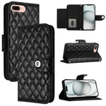 Custodia per cellulare in pelle con texture rombica con cordino, For iPhone XS Max, For iPhone 8 Plus / 7 Plus / 6s Plus