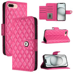 Custodia per cellulare in pelle con texture rombica con cordino, For iPhone XS Max, For iPhone 8 Plus / 7 Plus / 6s Plus