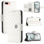Custodia per cellulare in pelle con texture rombica con cordino, For iPhone XS Max, For iPhone 8 Plus / 7 Plus / 6s Plus