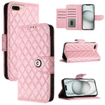 Custodia per cellulare in pelle con texture rombica con cordino, For iPhone XS Max, For iPhone 8 Plus / 7 Plus / 6s Plus