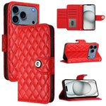 Custodia per cellulare in pelle con texture rombica con cordino, For iPhone 17 Pro Max, For iPhone 17 Pro, For iPhone 17, For iPhone Air