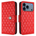 Custodia per cellulare in pelle con texture rombica con cordino, For iPhone 17 Pro Max, For iPhone 17 Pro, For iPhone 17, For iPhone Air