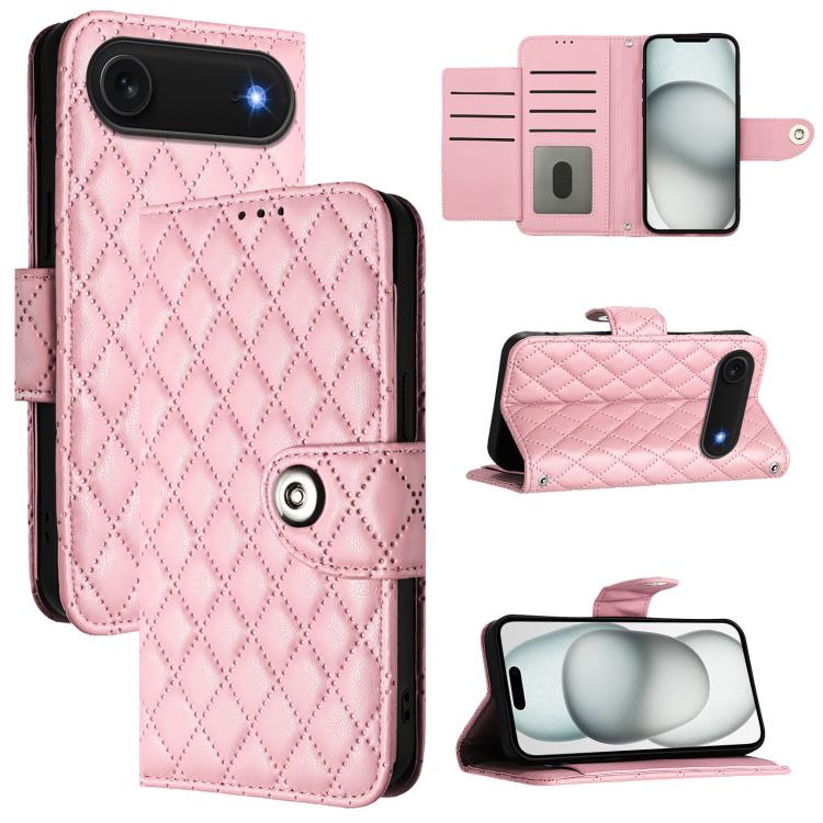 Custodia per cellulare in pelle con texture rombica con cordino, For iPhone 17 Pro Max, For iPhone 17 Pro, For iPhone 17, For iPhone Air