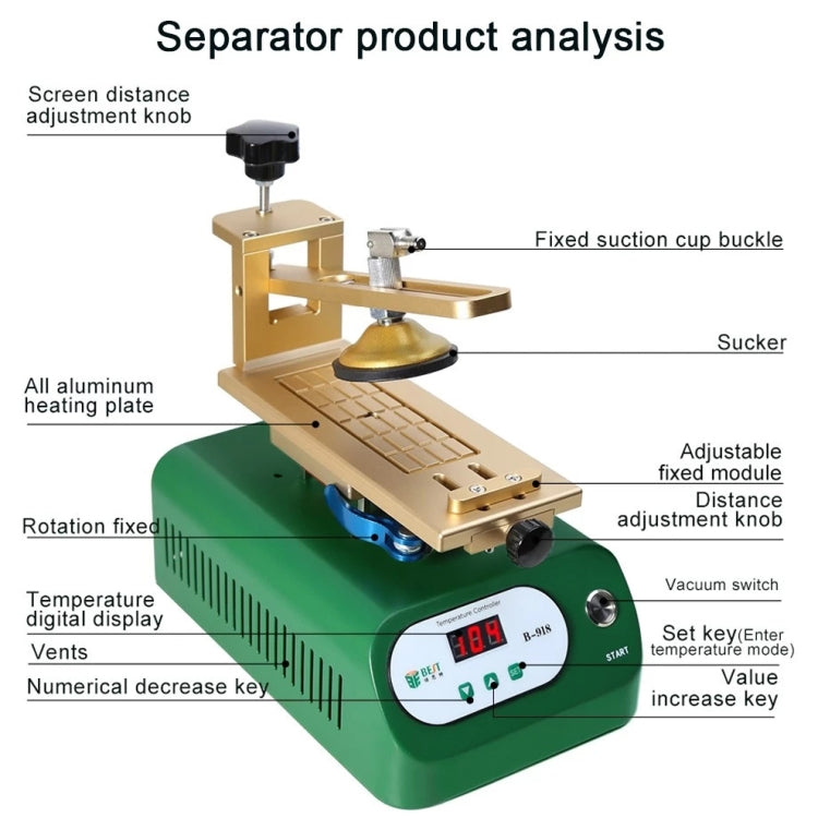 Separatore LCD BEST-B-918 con piattaforma riscaldante rotante - immagine 2