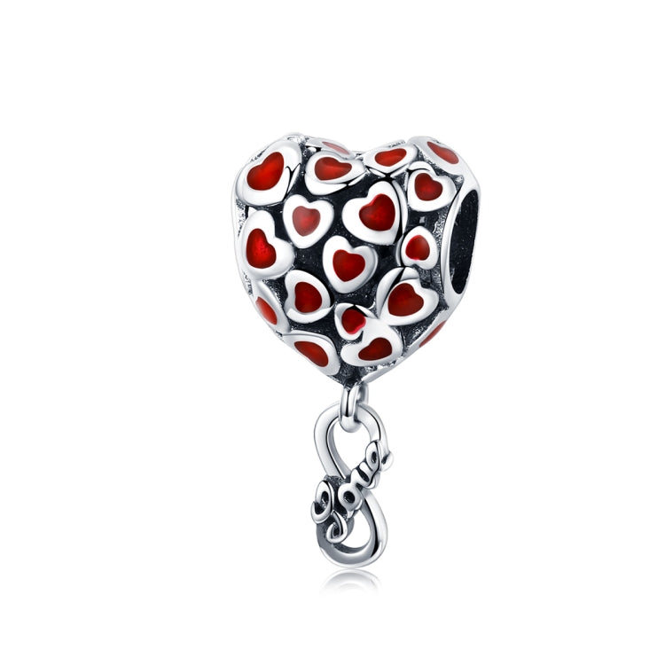 Perline cuore rosso in argento 925 per gioielli fai-da-te