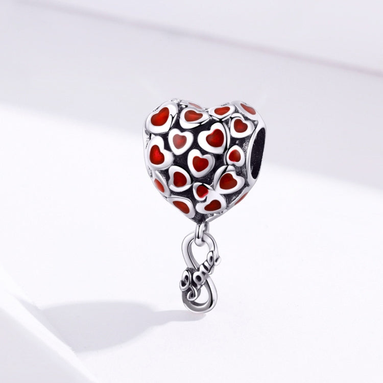 Perline cuore rosso in argento 925 per gioielli fai-da-te