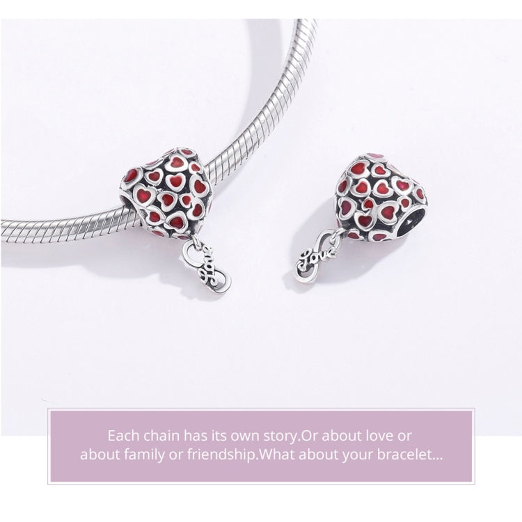 Perline cuore rosso in argento 925 per gioielli fai-da-te