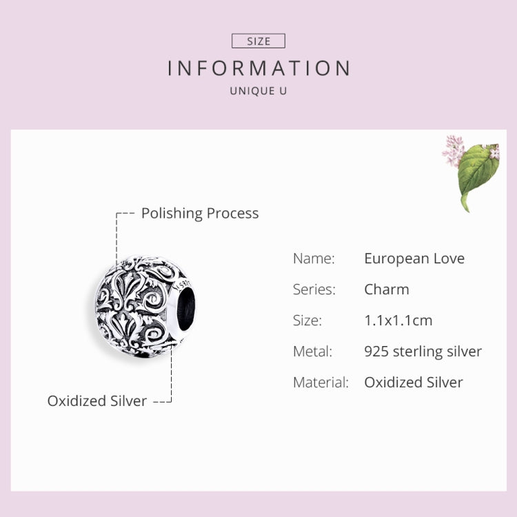 Perline fiore in argento sterling S925 per gioielli