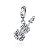 Violino in argento 925 con zirconi per gioielli fai da te