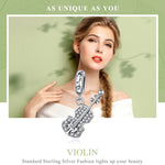 Violino in argento 925 con zirconi per gioielli fai da te