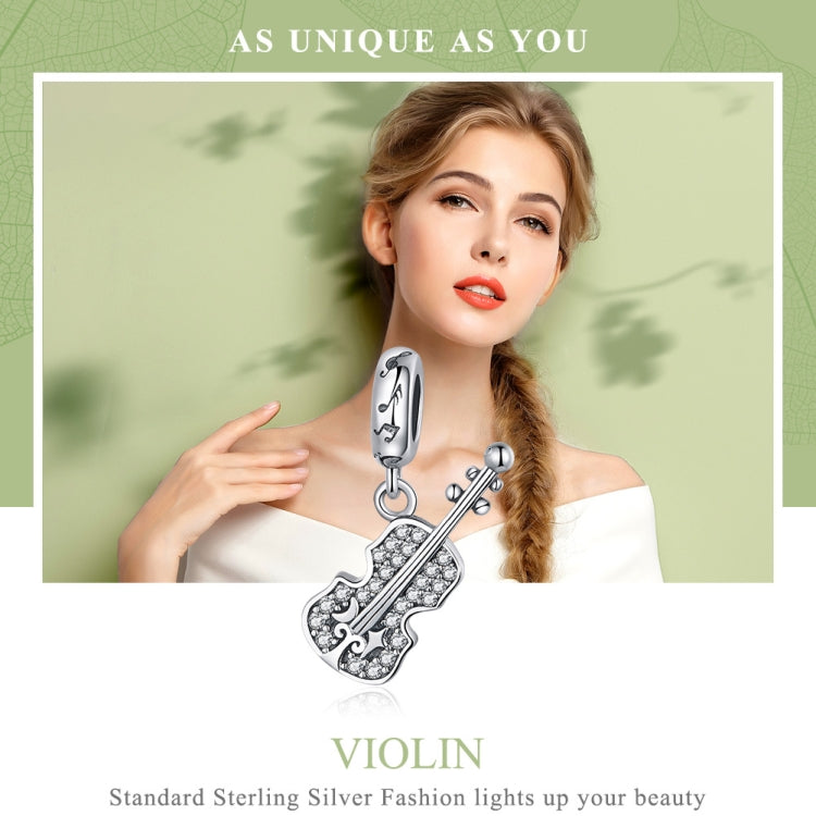 Violino in argento 925 con zirconi per gioielli fai da te