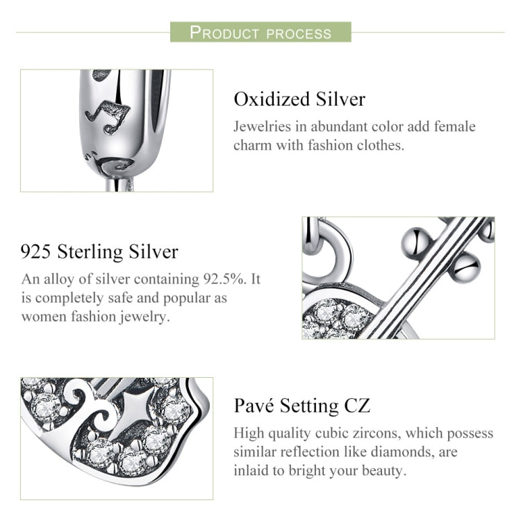 Violino in argento 925 con zirconi per gioielli fai da te