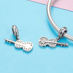 Violino in argento 925 con zirconi per gioielli fai da te