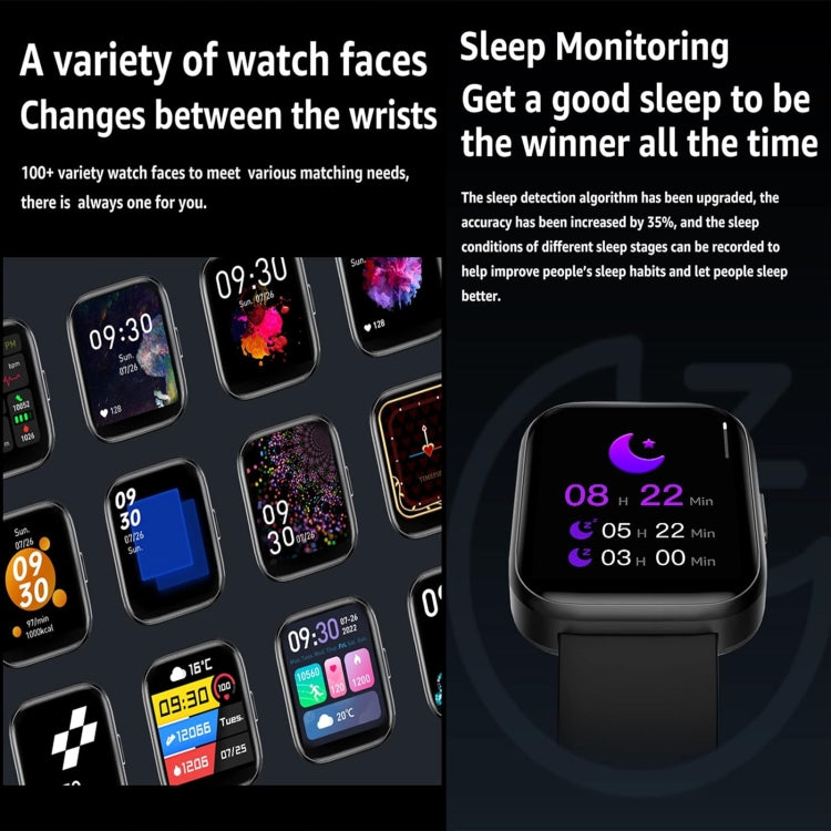 Smartwatch fitness GTS4 da 1,69 pollici, chiamata BT / frequenza cardiaca / pressione sanguigna / MET / temperatura corporea