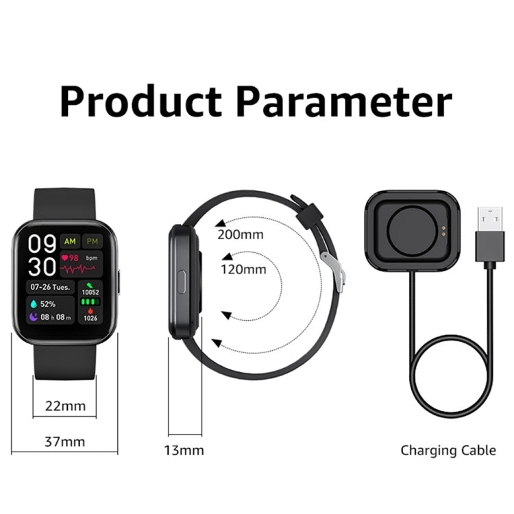 Smartwatch fitness GTS4 da 1,69 pollici, chiamata BT / frequenza cardiaca / pressione sanguigna / MET / temperatura corporea