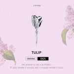 Perline tulipano in argento sterling S925 per gioielli