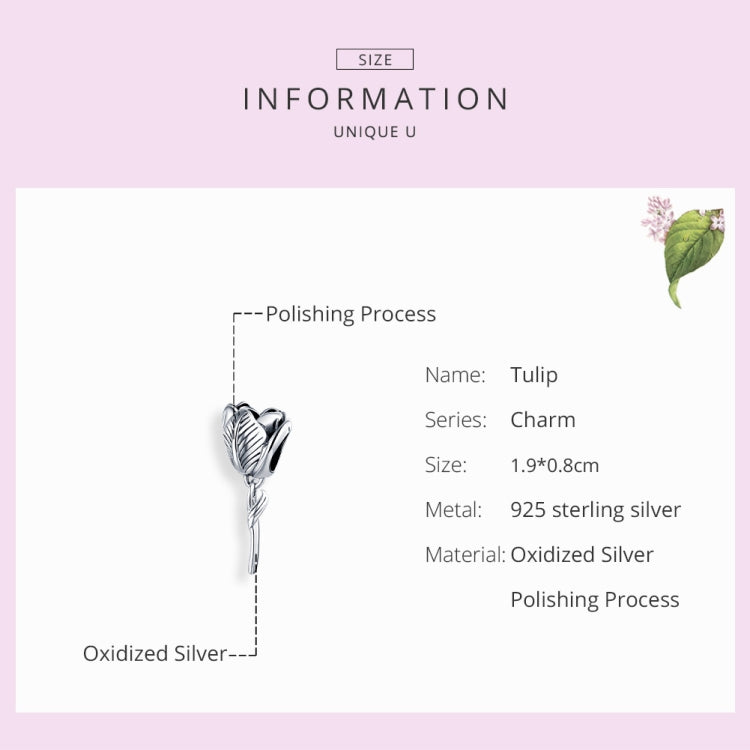 Perline tulipano in argento sterling S925 per gioielli
