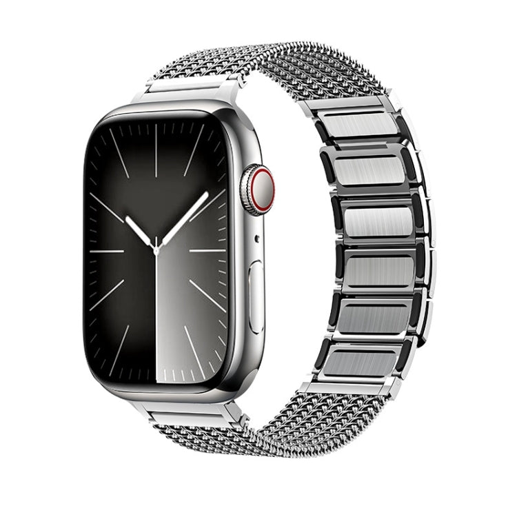 Cinturino per orologio in acciaio inossidabile con catena intrecciata con chiusura magnetica, For Apple Watch Series 8 41mm, For Apple Watch Series 8 45mm, For Apple Watch SE 2022 40mm, For Apple Watch SE 2022 44mm, For Apple Watch Series 7 41mm       ...