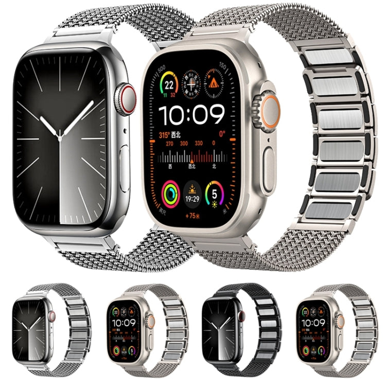 Cinturino per orologio in acciaio inossidabile con catena intrecciata con chiusura magnetica, For Apple Watch Series 8 41mm, For Apple Watch Series 8 45mm, For Apple Watch SE 2022 40mm, For Apple Watch SE 2022 44mm, For Apple Watch Series 7 41mm       ...