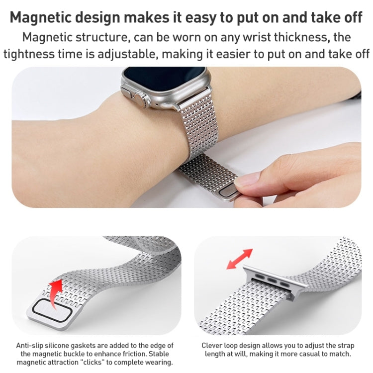 Cinturino per orologio in acciaio inossidabile con chiusura magnetica ad anello milanese, For Apple Watch 42mm, For Apple Watch 38mm