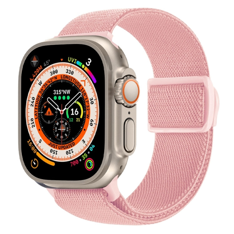 Cinturino per orologio in nylon con fibbia a scatto con trama in fibra di carbonio, For Apple Watch Ultra 49mm