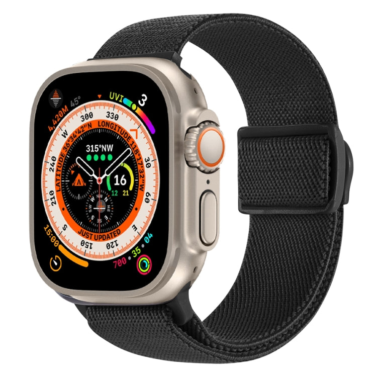 Cinturino per orologio in nylon con fibbia a scatto con trama in fibra di carbonio, For Apple Watch Ultra 49mm