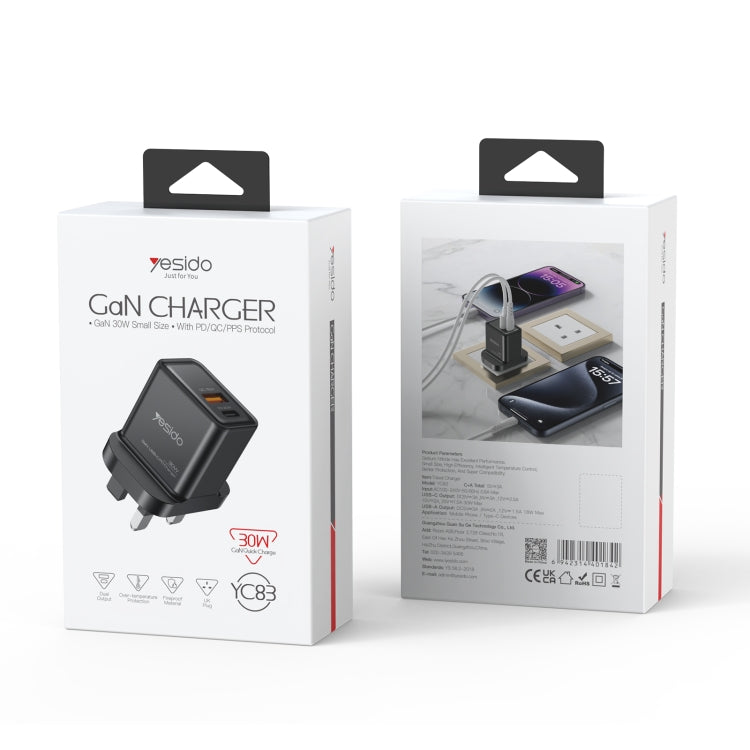 Caricabatterie GaN USB-C 30W Yesido YC83 ricarica rapida