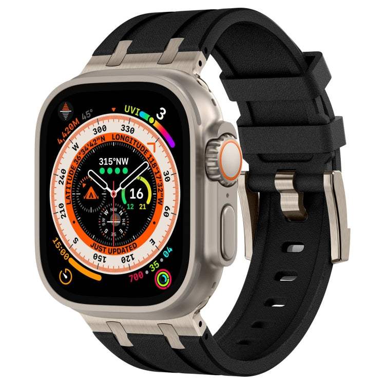 Cinturino per orologio in silicone liquido a grana di pietra, For Apple Watch SE 2023 44mm, For Apple Watch Ultra 2 49mm