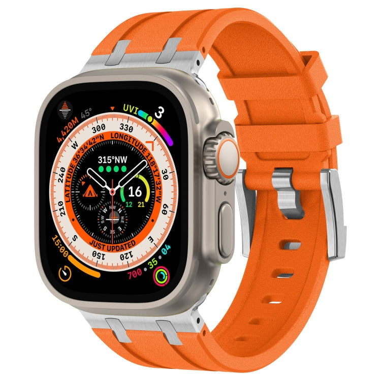 Cinturino per orologio in silicone liquido a grana di pietra, For Apple Watch SE 2023 44mm, For Apple Watch Ultra 2 49mm