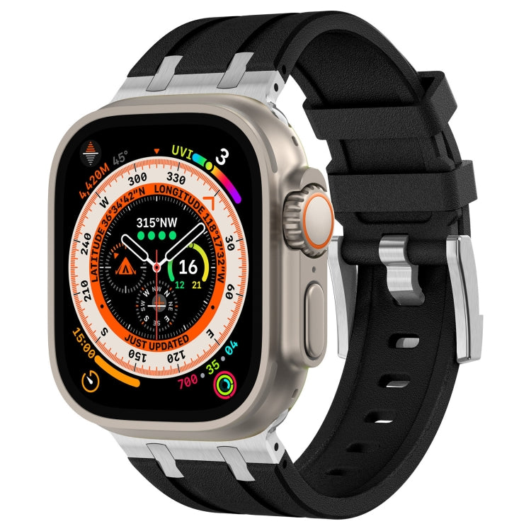 Cinturino per orologio in silicone liquido a grana di pietra, For Apple Watch SE 2023 44mm, For Apple Watch Ultra 2 49mm