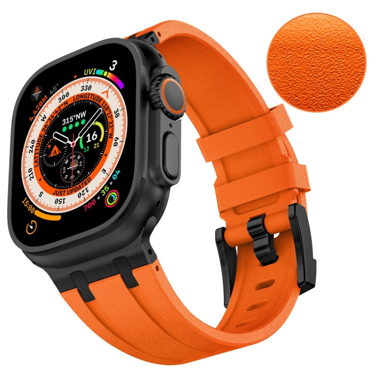 Cinturino per orologio in silicone liquido a grana di pietra, For Apple Watch Series 9 45mm, For Apple Watch Ultra 49mm