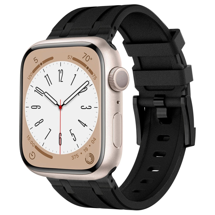 Cinturino per orologio in silicone liquido a grana di pietra, For Apple Watch Series 9 45mm, For Apple Watch Ultra 49mm