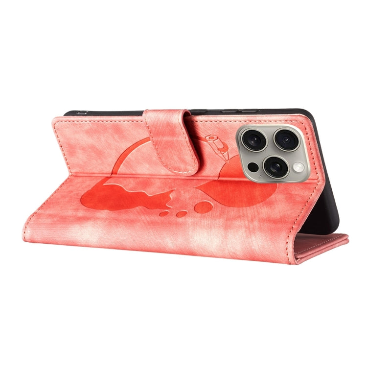 Custodia per telefono in pelle con penna a cuore e gatto in rilievo, For iPhone 15 Pro Max, For iPhone 15 Pro, For iPhone 15 Plus, For iPhone 15