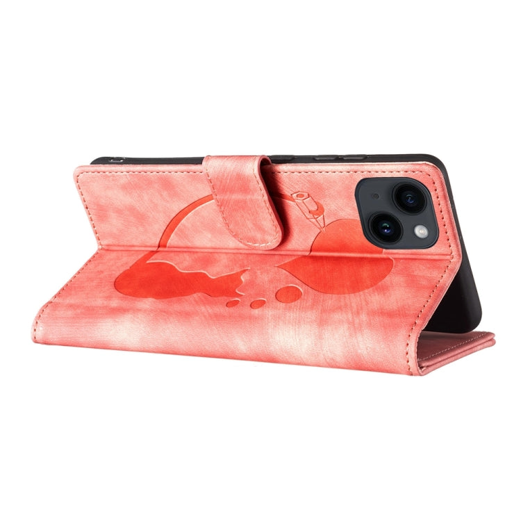 Custodia per telefono in pelle con penna a cuore e gatto in rilievo, For iPhone 14 Plus, For iPhone 14, For iPhone 14 Pro, For iPhone 14 Pro Max
