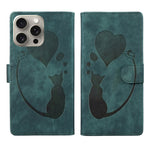 Custodia per telefono in pelle con penna a cuore e gatto in rilievo, For iPhone 14 Plus, For iPhone 14, For iPhone 14 Pro, For iPhone 14 Pro Max