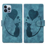 Custodia per telefono in pelle con penna a cuore e gatto in rilievo, For iPhone 7 / 8 / SE 2022, For iPhone 13 Pro Max, For iPhone 13 Pro, For iPhone 13