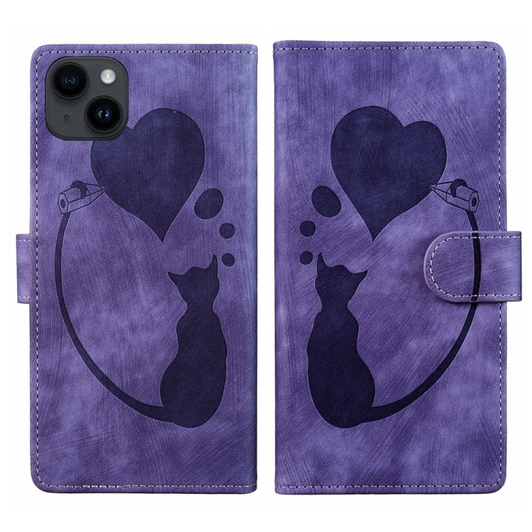 Custodia per telefono in pelle con penna a cuore e gatto in rilievo, For iPhone 7 / 8 / SE 2022, For iPhone 13 Pro Max, For iPhone 13 Pro, For iPhone 13