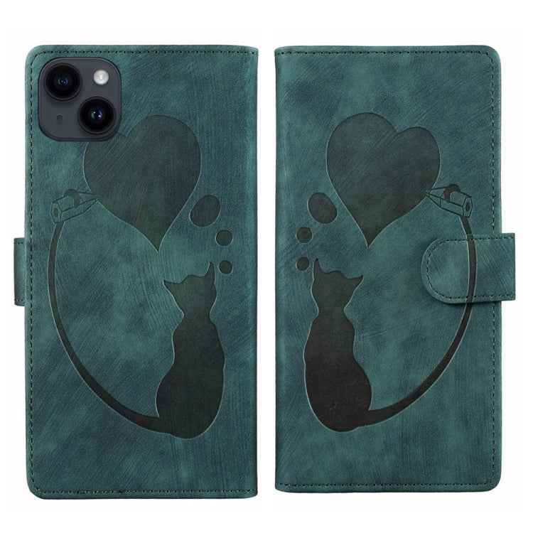 Custodia per telefono in pelle con penna a cuore e gatto in rilievo, For iPhone 7 / 8 / SE 2022, For iPhone 13 Pro Max, For iPhone 13 Pro, For iPhone 13
