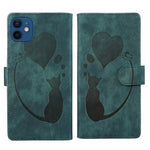 Custodia per telefono in pelle con penna a cuore e gatto in rilievo, For iPhone 13 mini, For iPhone 12, For iPhone 12 Pro Max, For iPhone 12 Pro