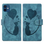 Custodia per telefono in pelle con penna a cuore e gatto in rilievo, For iPhone 13 mini, For iPhone 12, For iPhone 12 Pro Max, For iPhone 12 Pro