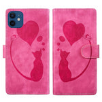 Custodia per telefono in pelle con penna a cuore e gatto in rilievo, For iPhone 13 mini, For iPhone 12, For iPhone 12 Pro Max, For iPhone 12 Pro