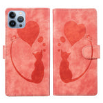 Custodia per telefono in pelle con penna a cuore e gatto in rilievo, For iPhone 13 mini, For iPhone 12, For iPhone 12 Pro Max, For iPhone 12 Pro