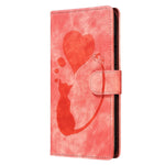 Custodia per telefono in pelle con penna a cuore e gatto in rilievo, For iPhone 13 mini, For iPhone 12, For iPhone 12 Pro Max, For iPhone 12 Pro