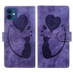 Custodia per telefono in pelle con penna a cuore e gatto in rilievo, For iPhone 12 mini, For iPhone 11 Pro Max, For iPhone 11, For iPhone 11 Pro