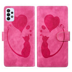 Custodia per telefono in pelle con penna a cuore e gatto in rilievo, For Samsung Galaxy A14 5G, For Samsung Galaxy A13 4G / 5G / A04, For Samsung Galaxy A53 5G, For Samsung Galaxy A33 5G