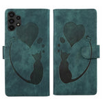 Custodia per telefono in pelle con penna a cuore e gatto in rilievo, For Samsung Galaxy S21 FE 5G, For Samsung Galaxy A32 5G, For Samsung Galaxy S21 5G, For Samsung Galaxy S21+ 5G