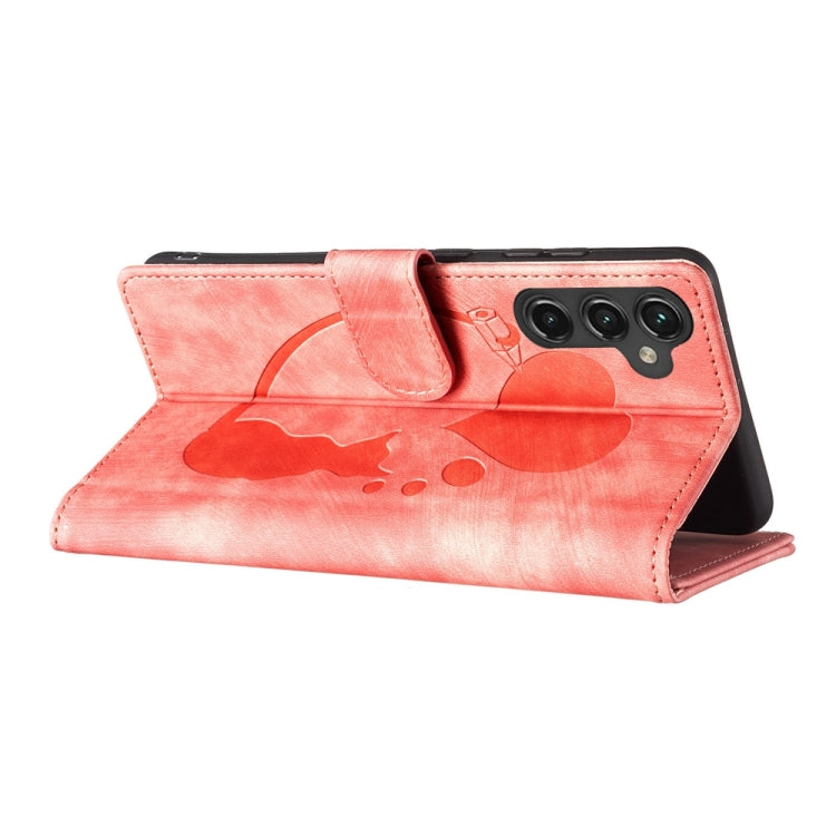 Custodia per telefono in pelle con penna a cuore e gatto in rilievo, For Samsung Galaxy A14 5G, For Samsung Galaxy A13 4G / 5G / A04, For Samsung Galaxy A53 5G, For Samsung Galaxy A33 5G