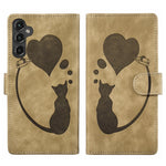 Custodia per telefono in pelle con penna a cuore e gatto in rilievo, For Samsung Galaxy A14 5G, For Samsung Galaxy A13 4G / 5G / A04, For Samsung Galaxy A53 5G, For Samsung Galaxy A33 5G