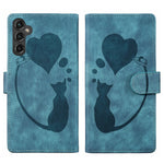 Custodia per telefono in pelle con penna a cuore e gatto in rilievo, For Samsung Galaxy A14 5G, For Samsung Galaxy A13 4G / 5G / A04, For Samsung Galaxy A53 5G, For Samsung Galaxy A33 5G